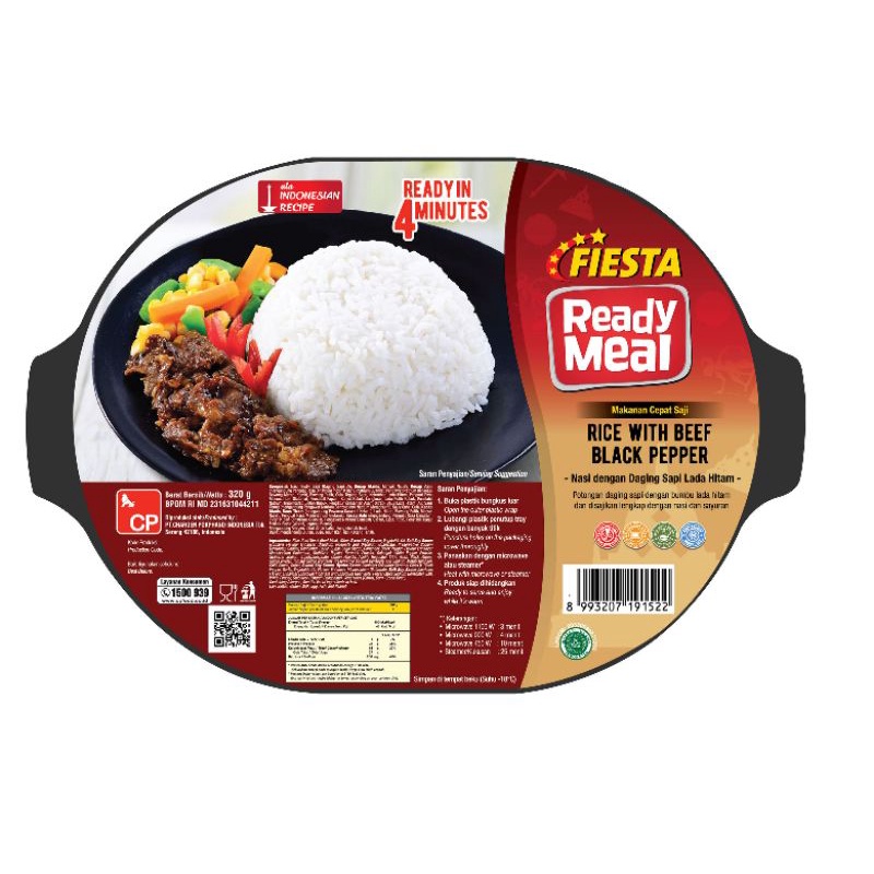 

FIESTA Siap Saji Nasi Dengan Daging Sapi Rasa Blackpaper / READY MEAL BEEF BLACKPEPPER WITH RICE | Berat Bersih 320gr