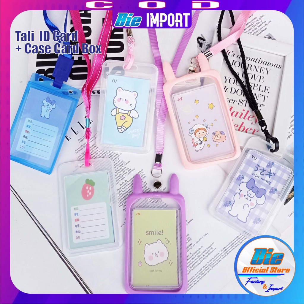 Tali ID Card Set Box Karakter Warna Impor Best Seller