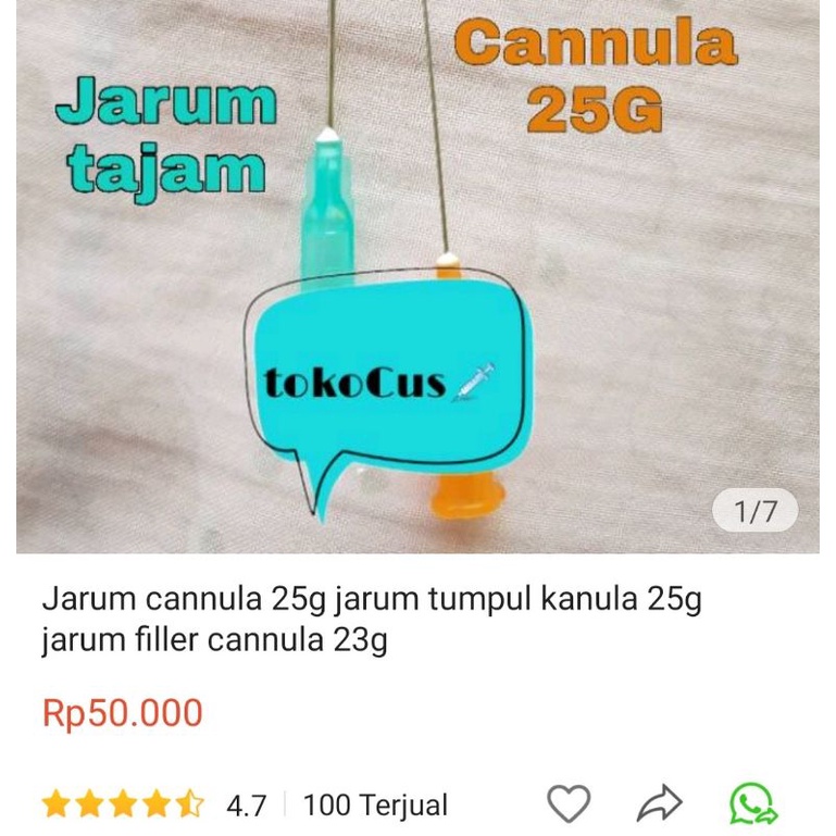 kanul 25g/ Jarum cannula 25g / jarum tumpul / kanula 25g / jarum filler / cannula 25g / kanul filer 