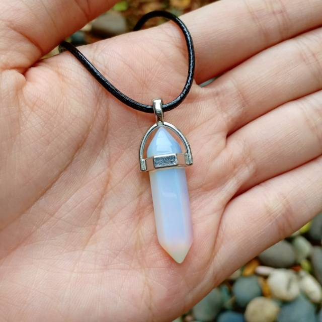 Opalite stone crystal necklace