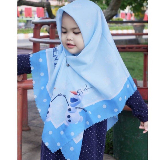 VOAL PRINTING ANAK MOTIF FROZEN II / HIJAB ANAK FROZEN / JILBAB ANAK FROZEN / KERUDUNG FROZEN