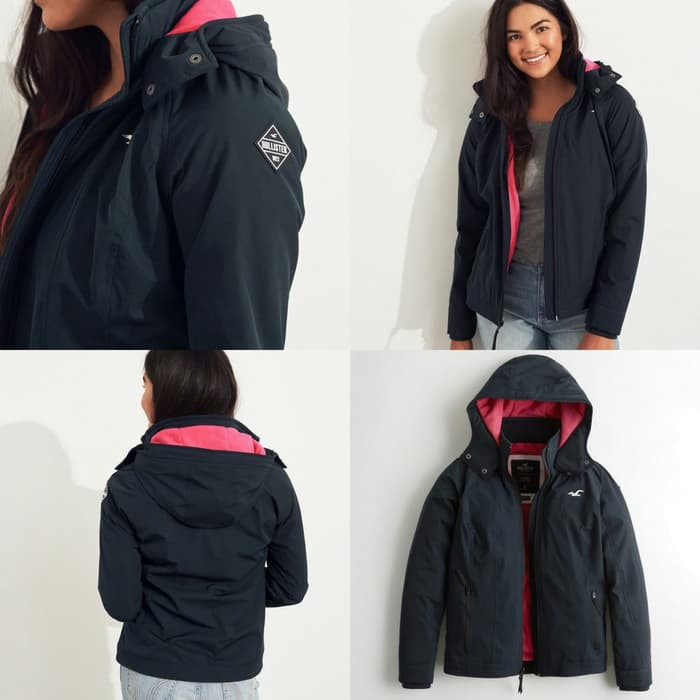 navy hollister jacket