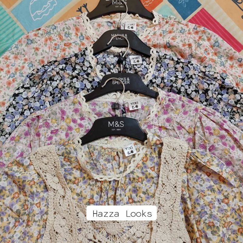 atasan rompi rajut motif bunga korean