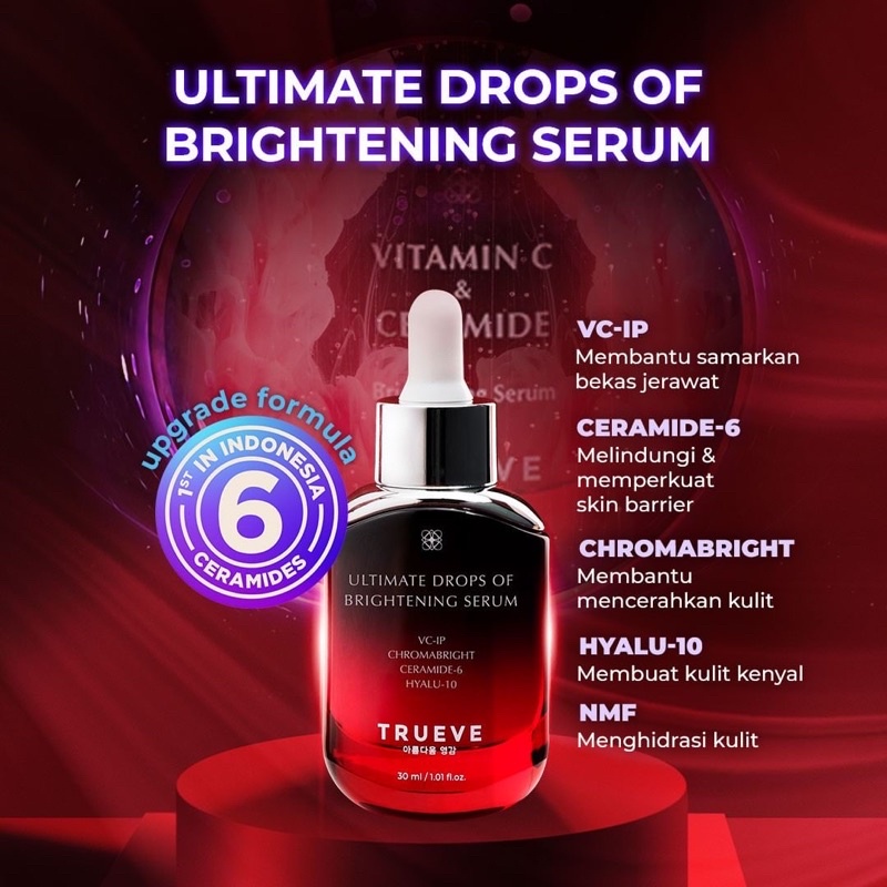 TRUEVE Ultimate Drops of Brightening Serum (Serum Vit C | Pemutih Wajah | Penghilang Bekas Jerawat)