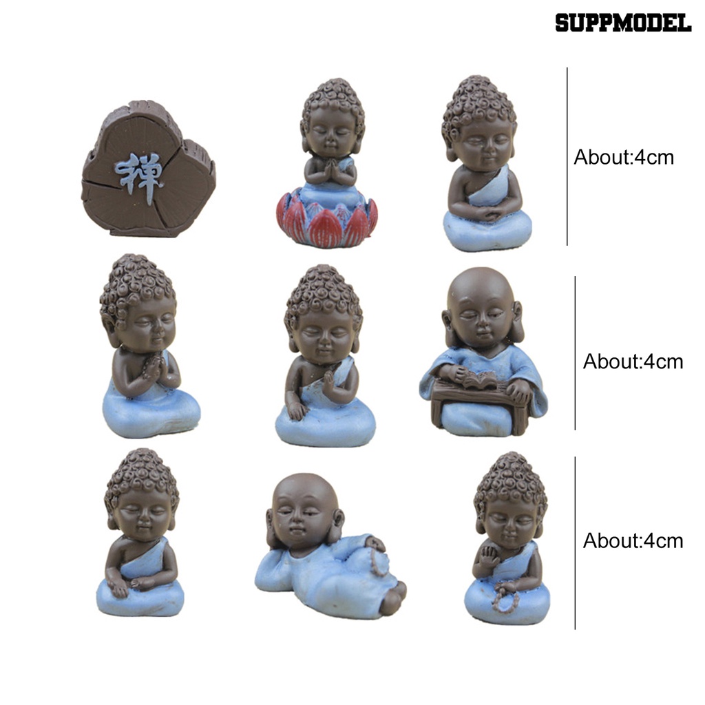 9 Pcs / Set Simulasi Model Biksu Buddha Untuk Dekorasi