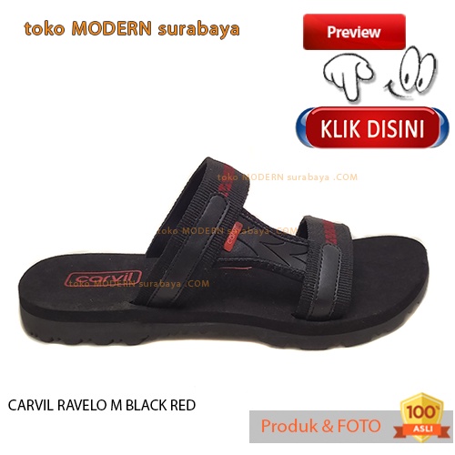 Sandal pria sandal casual slide CARVIL RAVELO M BLACK RED