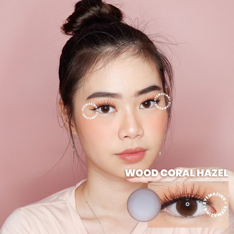 Softlens EOS Wood Coral Hazel / Brown / Coklat Normal Minus Beda Minus