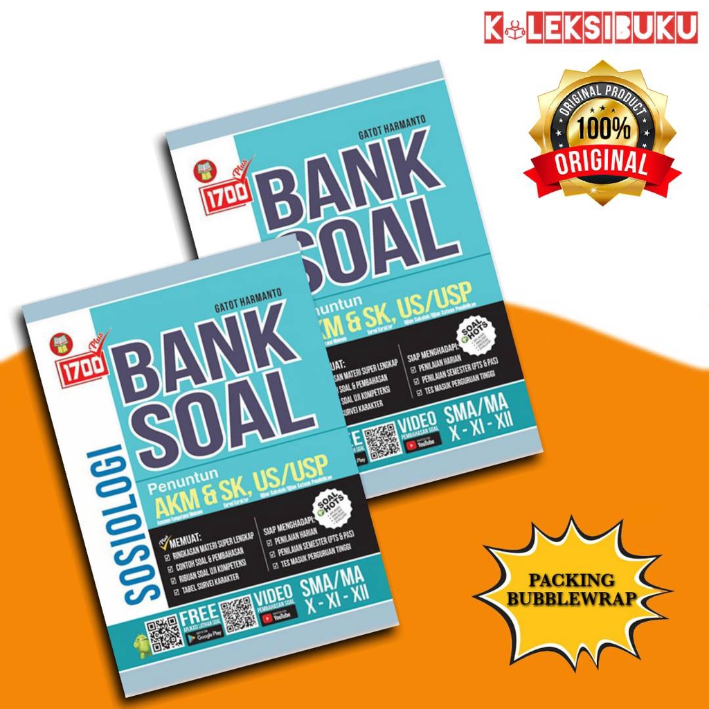 BANK SOAL 1700 SMA AKM&SK US/USP / MATEMATIKA/FISIKA/KIMIA/BIOLOGI/SEJARAH/GEOGRAFI/SOSIOLOGI/EKONOM-SOSIOLOGI