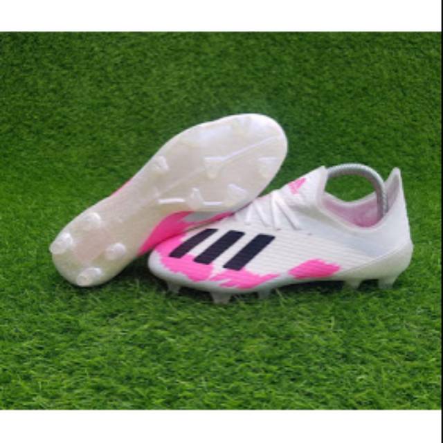 Sepatu Bola Adidas X 19.1 FG - White Shock Pink