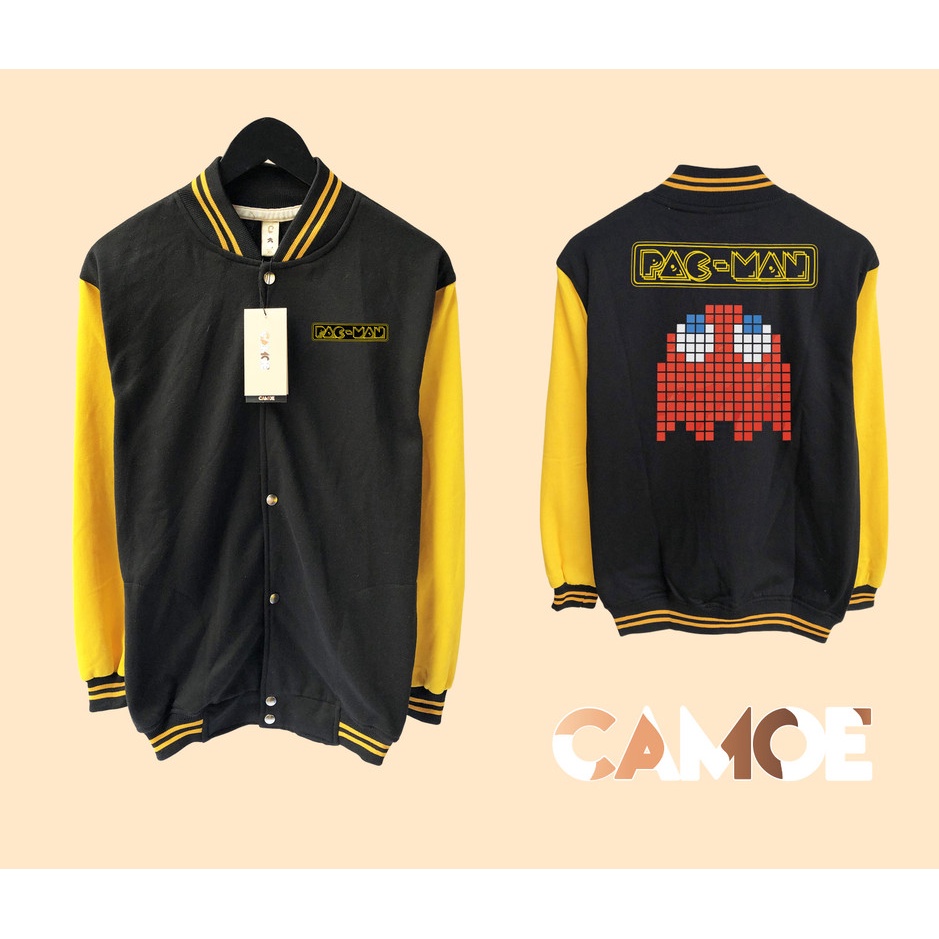 Jaket Baseball Varsity Pac Man Ghost Uni