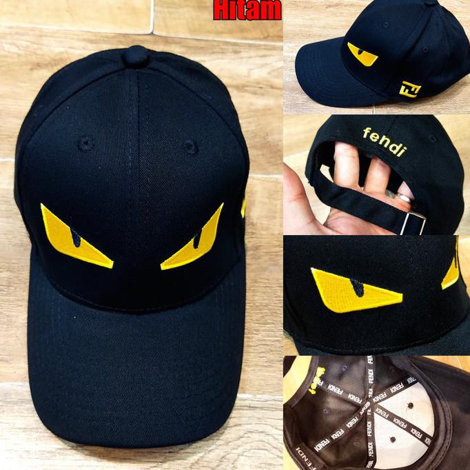 Ready Stok - Topi Baseball Fendi Monster Eye Logo Premium Import/ Topi Cowok Cewek