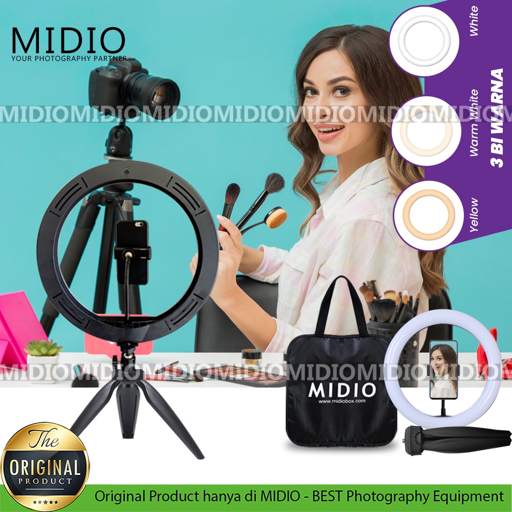 RingLight 26 Midio For Live Streaming Vlogger Video LED Lampu Studio - RL26