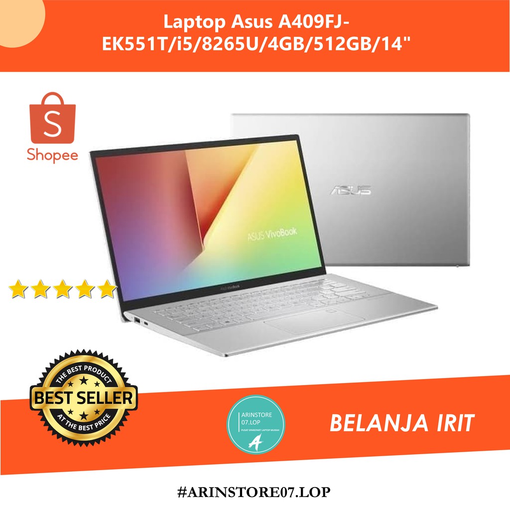 TERMURAH  LAPTOP ASUS A409FJ-EK551T /i5/8265U/ 4GB/ 512GB/ 14" /Nvidia Geforce MX230