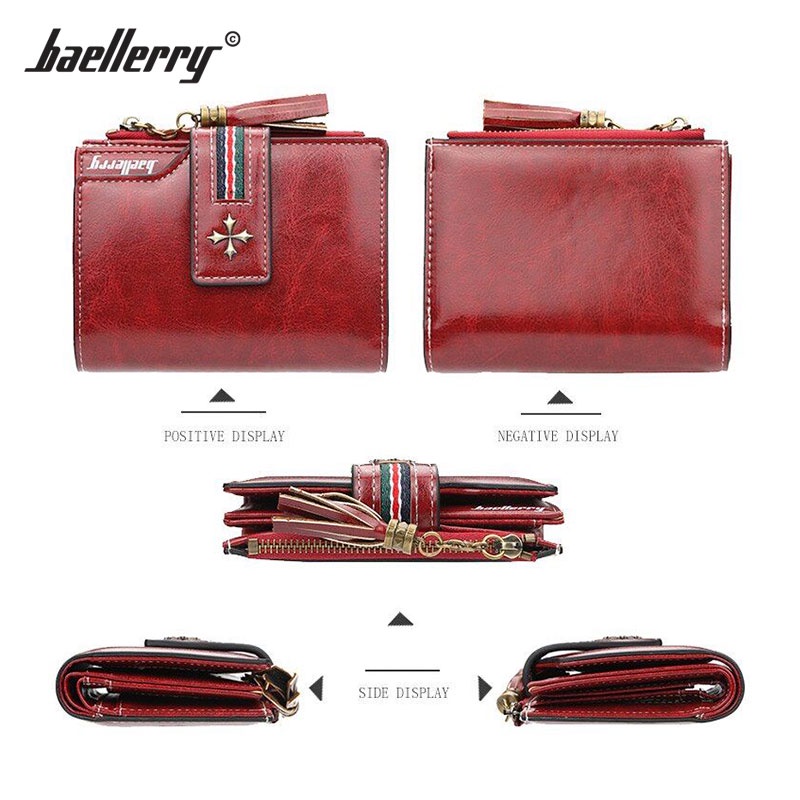 BAELLERRY N1636 Dompet Lipat Wanita Kulit Bifold Wallet WK-SBY