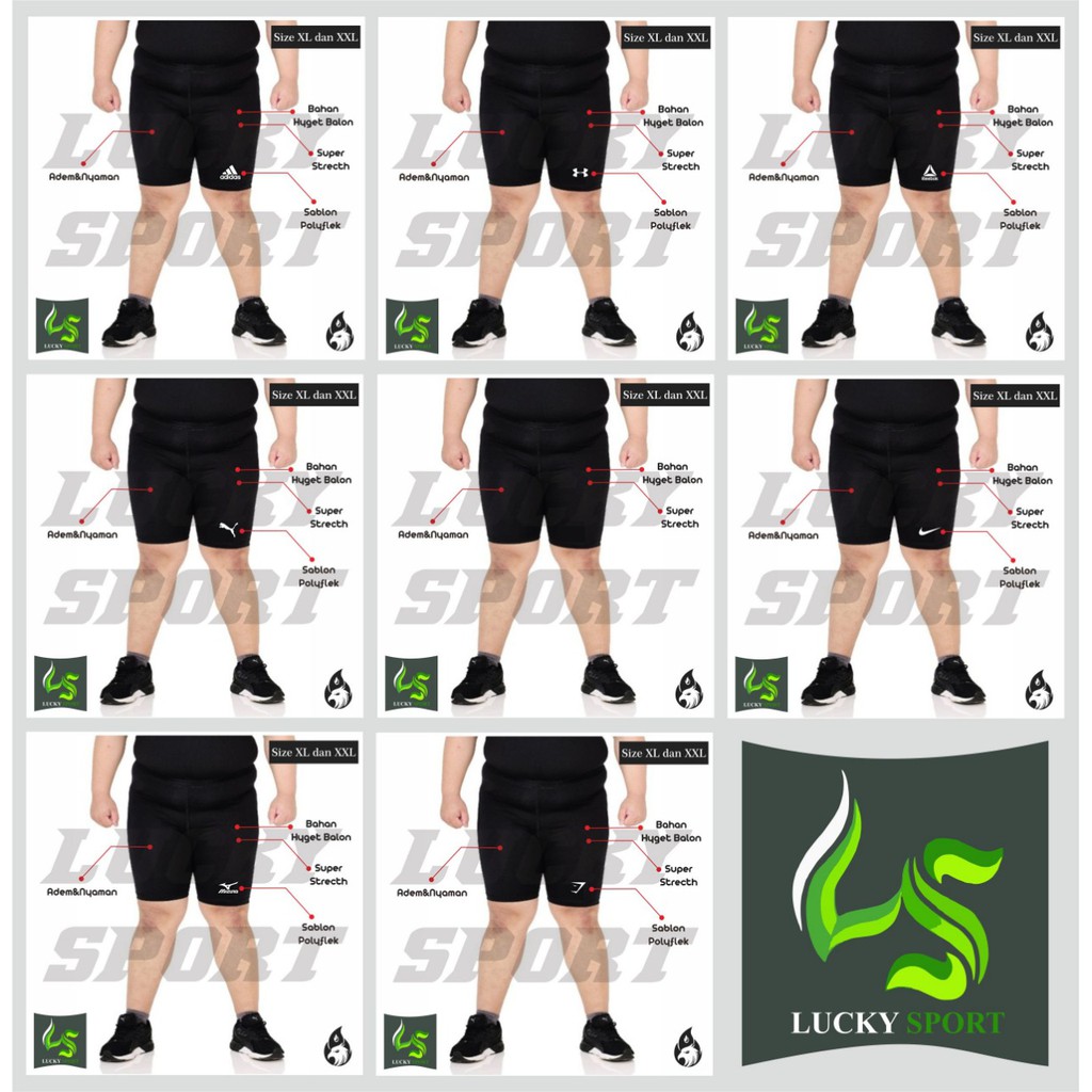 Celana Baselayer Big SIze Short Pants XL Dan XXL Pendek Gym daleman Murah Celana XL Short Pants XXL