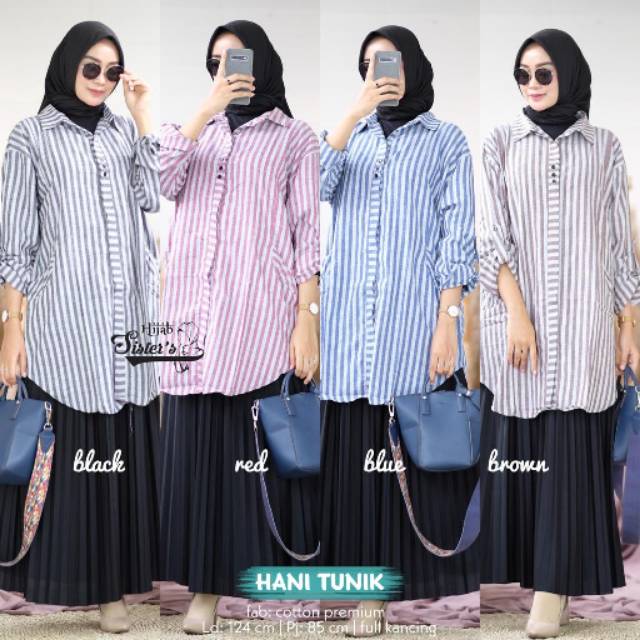ATASAN TUNIK BAHAN COTTON PREMIUM MOTIF GARIS TERBARU | TUNIC | BUSUI FRIENDLY | RECOMMENDED