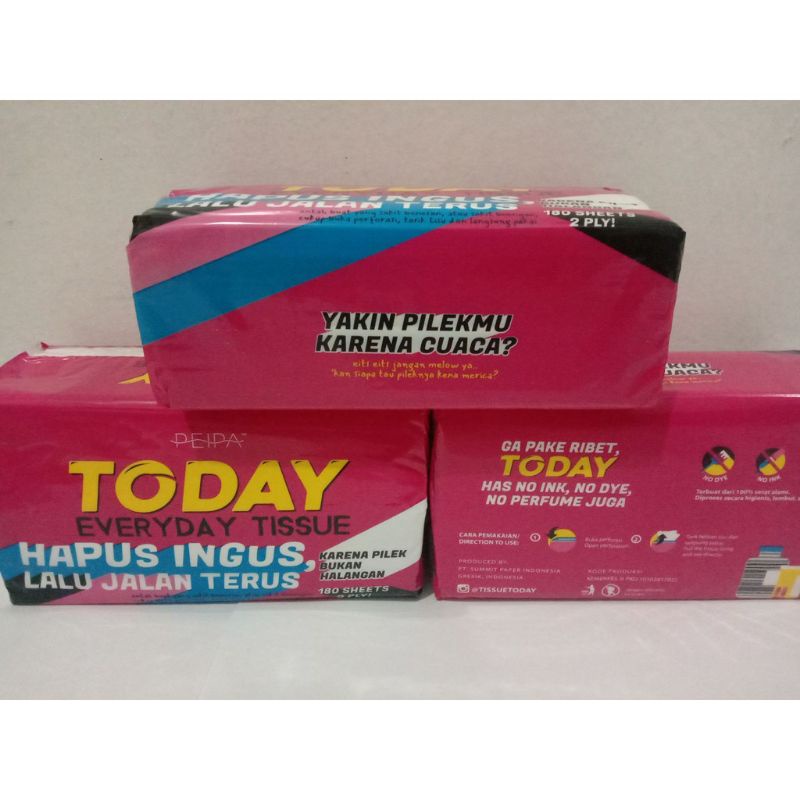 Tisu Today 180 sheet Lebih Hemat