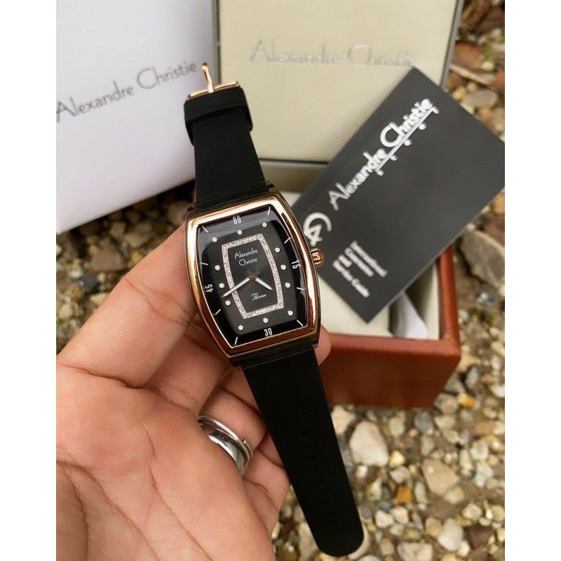 Jam tangan wanita mirip Alexandre christie 2847 rubber