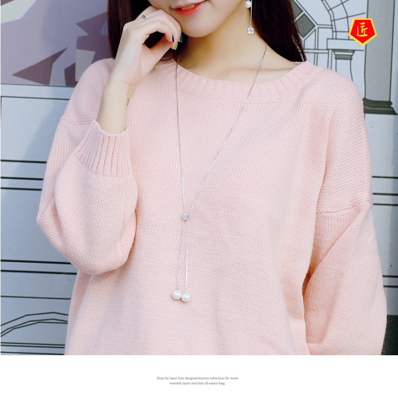 [Ready Stock]Simple Pearl Necklace Women's Japanese and Korean-Style  Accessories