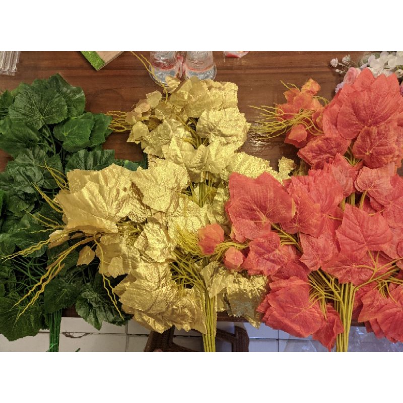 Daun Anggur Plastik Dekorasi Artificial / Daun Hias / Daun Plastik / Daun Dekorasi - KUALITAS TERJAM