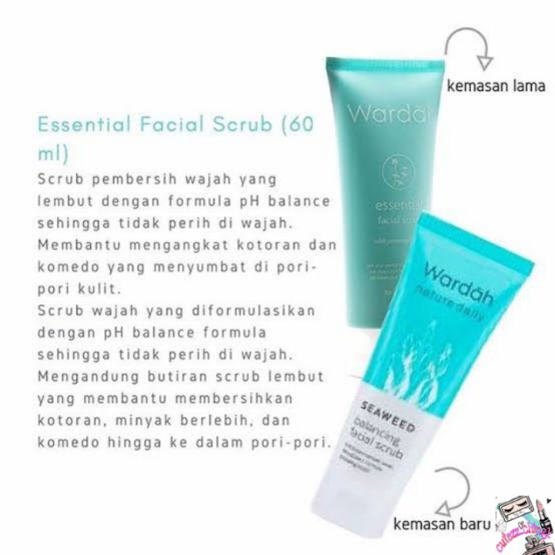 ☃️Cutezz_ching1☃️Wardah Nature Daily Seaweed Balancing Facial Scrub 60ml