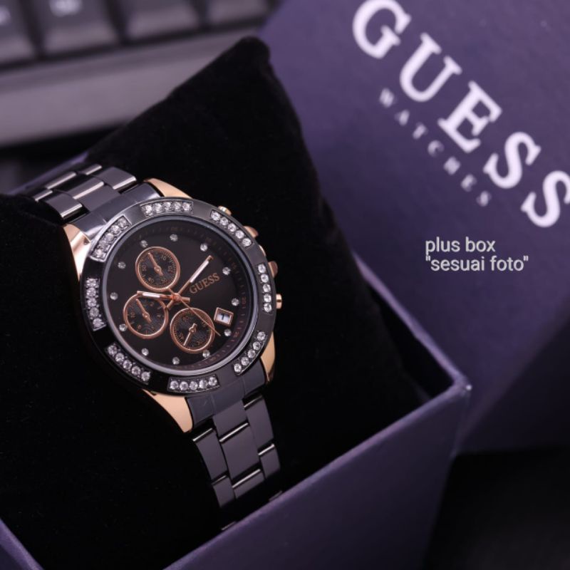 Jam Tangan Guess Wanita Jam Tangan Rantai Stainliss Steel Terlaris Analog