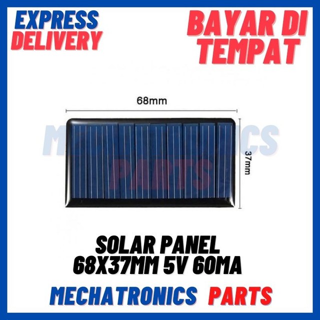 [DEV-9260] SOLAR PANEL 68X37MM 5V 60mA PEMBANGKIT LISTRIK TENAGA SURYA DIY CELL