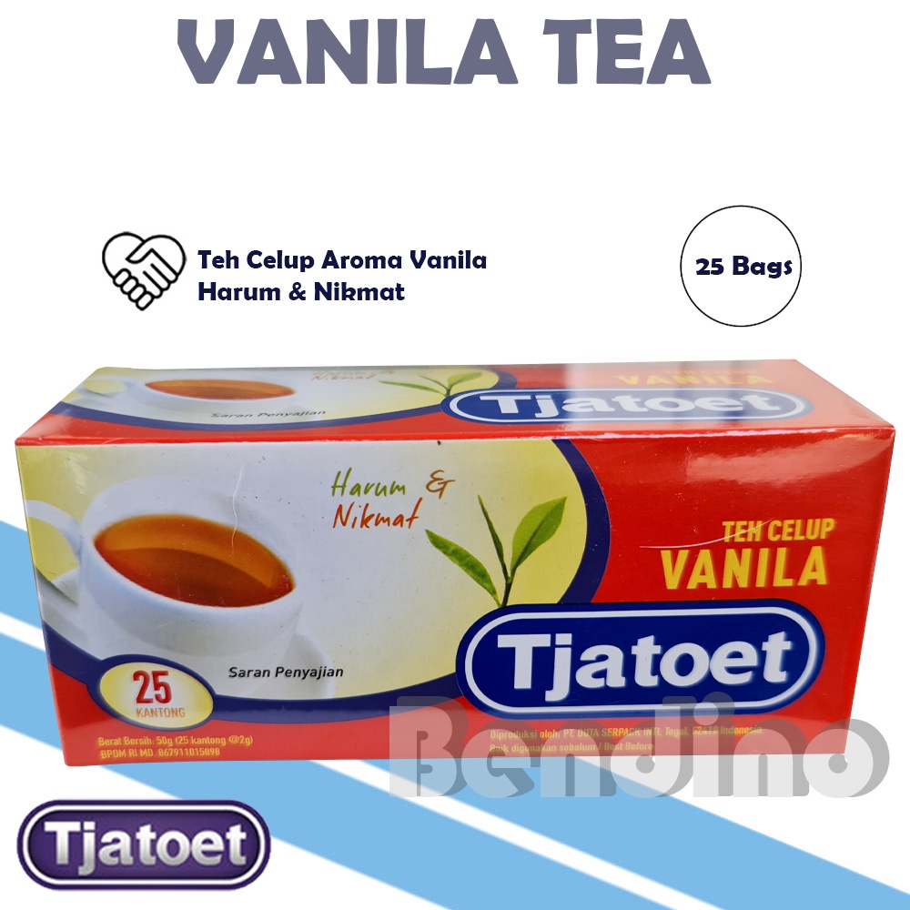 

Teh Tjatoet Vanilla Tea Box = 25 Pcs - Teh Vanila Premium Celup 25Pcs - 2Tang 2 Tang - Catut