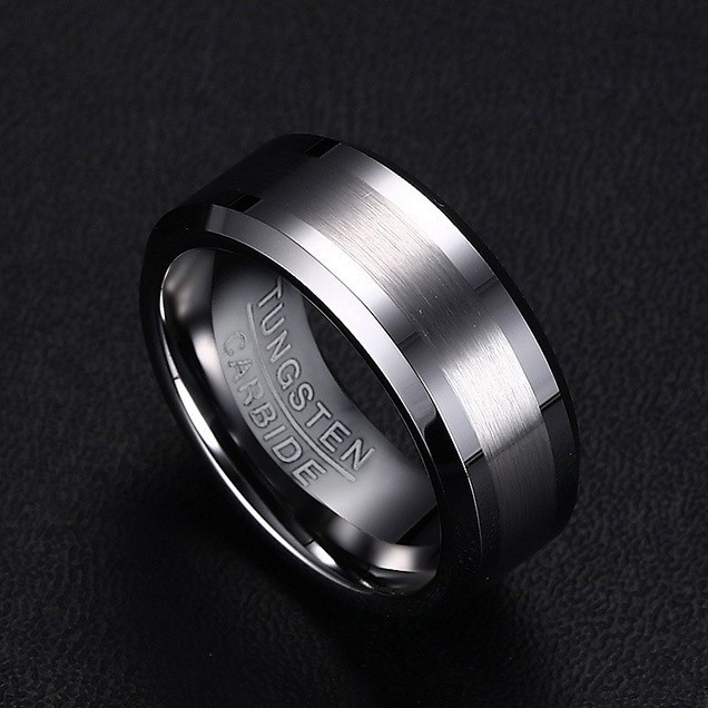 Cincin Single Pria Cowok Tungsten Carbid CP007 Kualitas bagus Cocok Hadiah