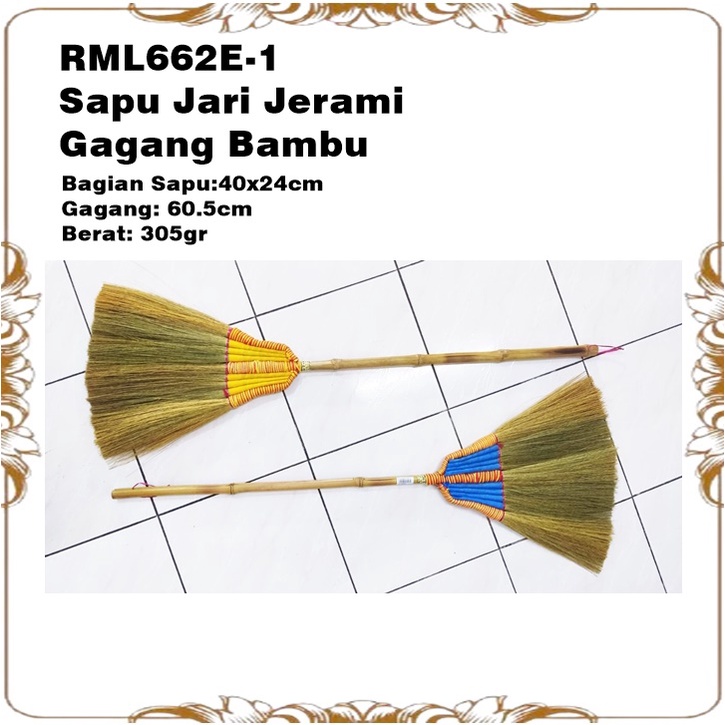 Sapu Jari Jerami Gagang Bambu