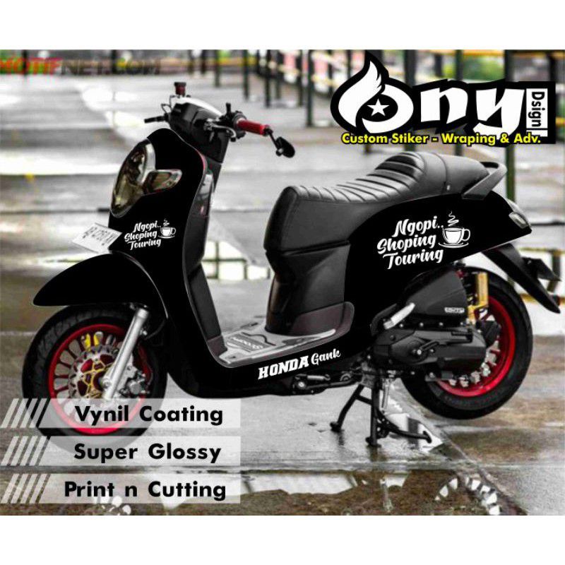 promo Stiker motor striping Ngopi shoping Thoring stiker motor secopy Lexsi Dll