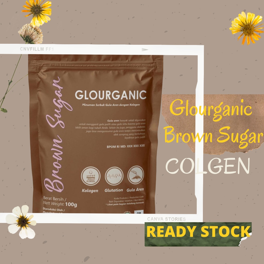 

[Reseller Resmi/ Free Gift] GLOURGANIC BROWN SUGAR COLLAGEN DRINK 50gr, AMAN PIRT