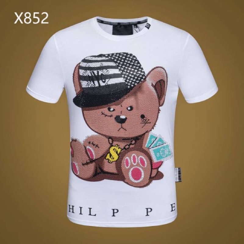 KAOS PHILIPP PLEIN IMPORT PRIA WANITA JERMAN BEAR TEDDY 3D GLITTER