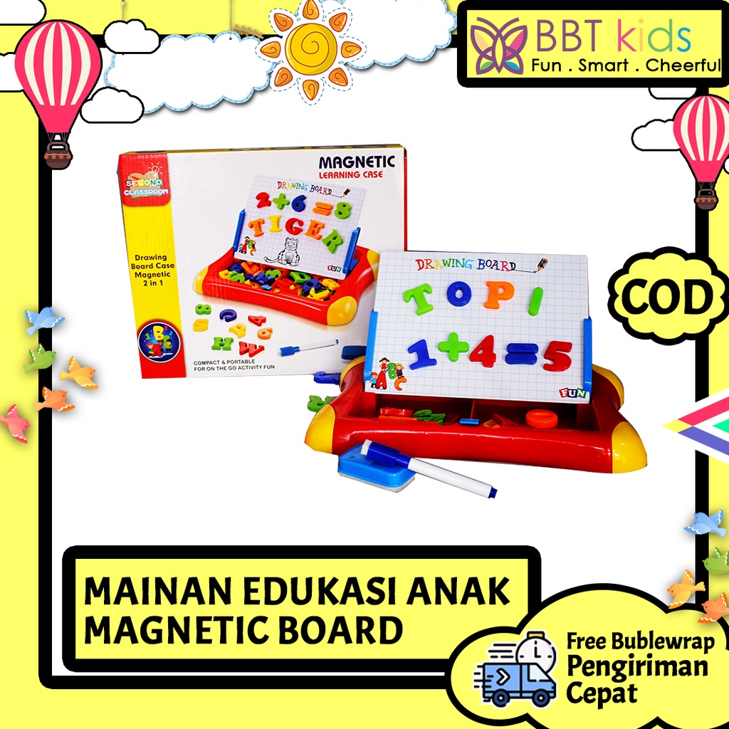 MAINAN EDUKASI ANAK MAGNETIC BOARD LEARNING CASE FIRST SECOND CLASSROOM SCHOOL PAPAN TULIS MAGNETIK