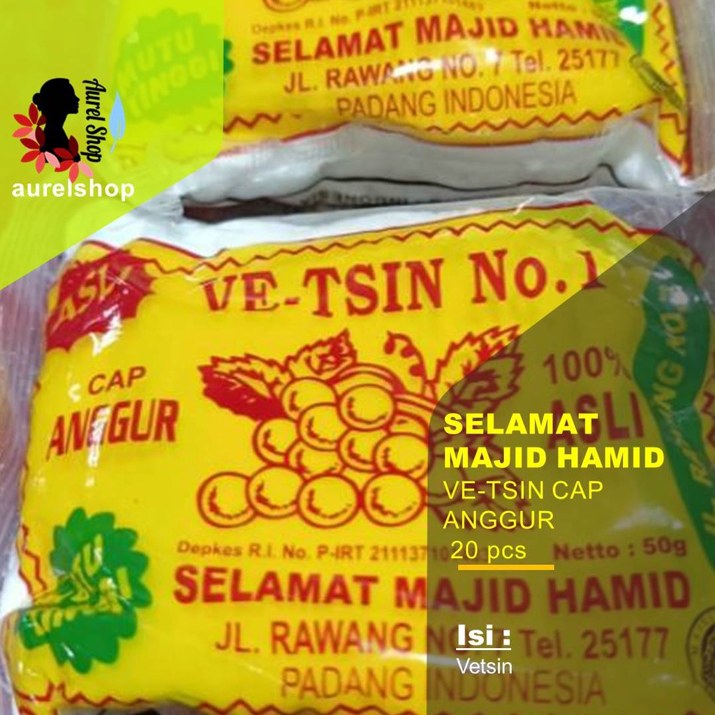 

SELAMAT MADJID HAMID Vetsin kemasan 1 pack 20 pcs @50 gram