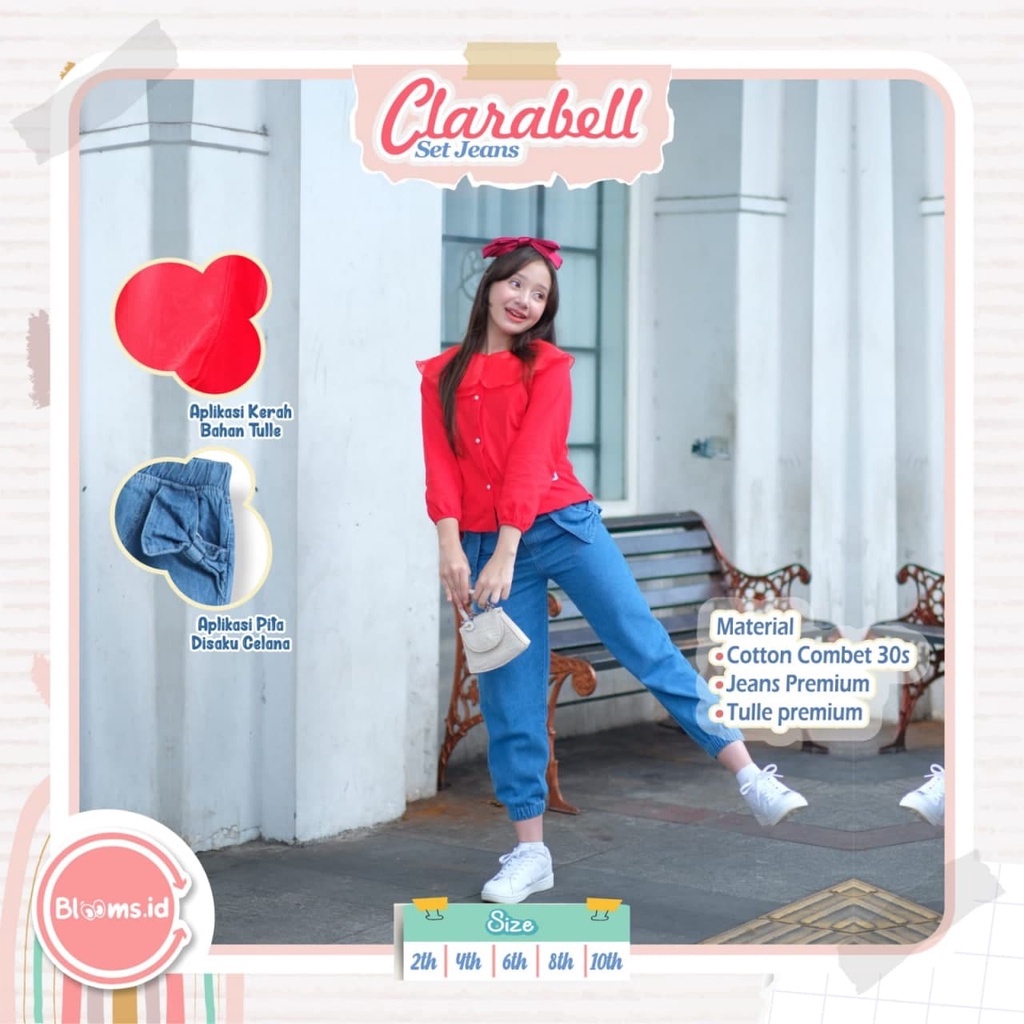 SETELAN ANAK PEREMPUAN SET BAJU ANAK PEREMPUAN SETELAN ANAK SETELAN JEANS SETELAN ANAK CLARABELL SET