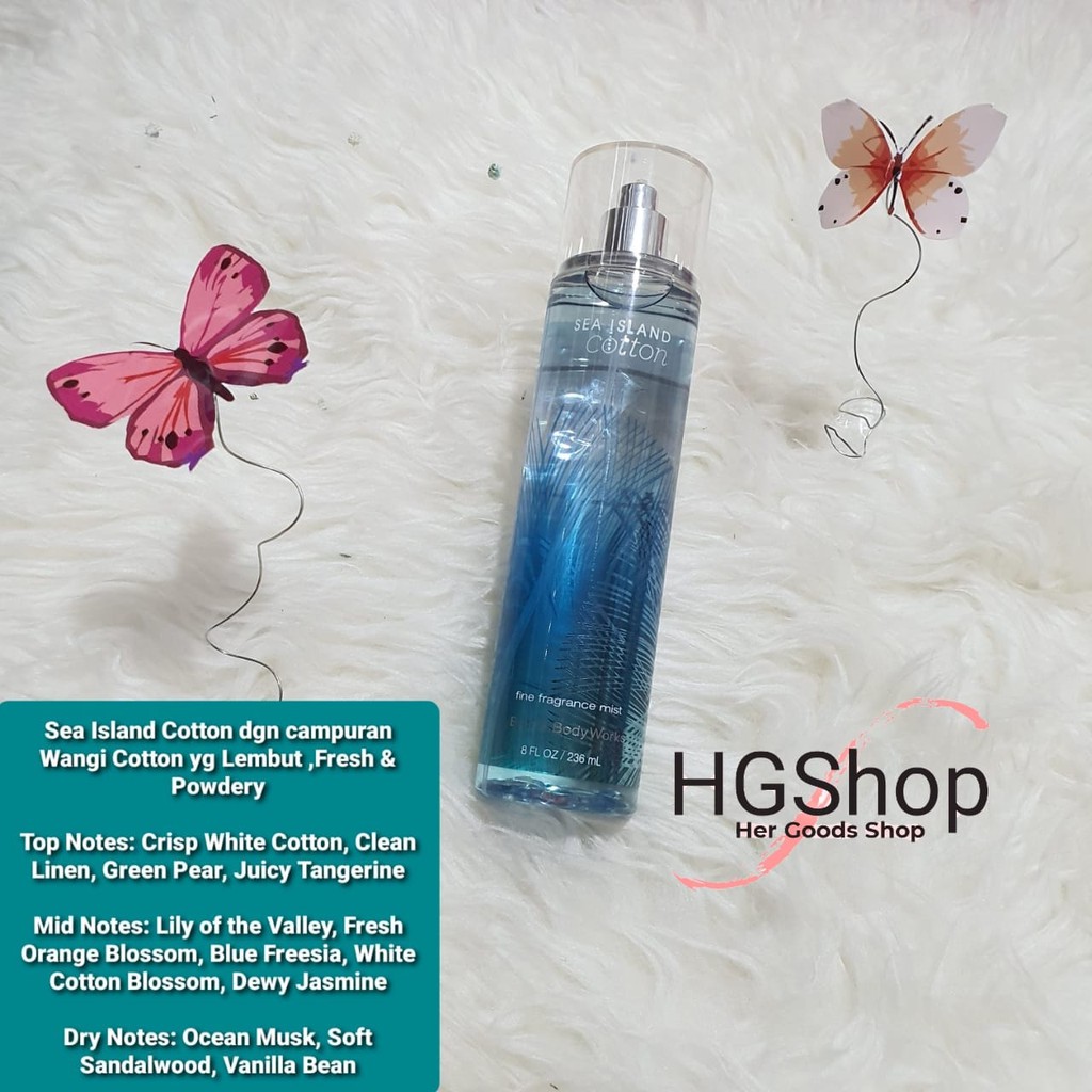 Parfum Body Mist BBW - Bath & Body Works Varian Sea Island Cotton Fragrance Mist 236ml