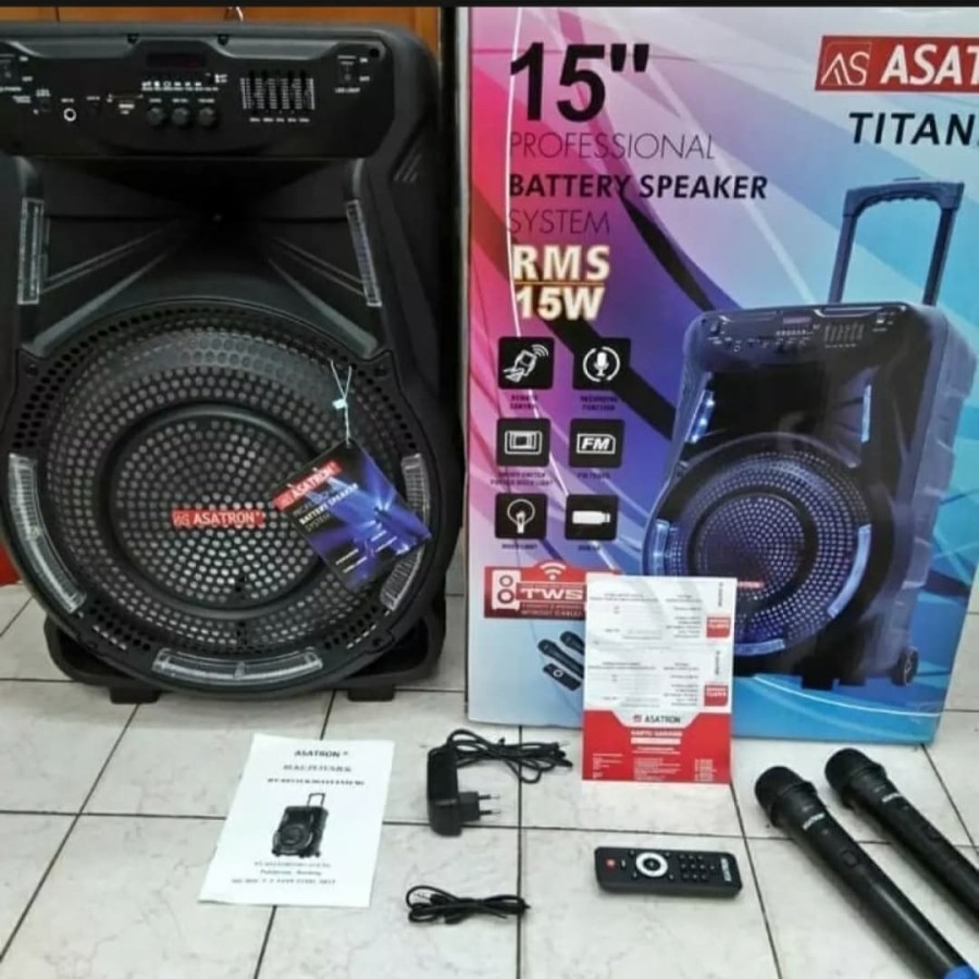 ASATRON Speaker Portable Meeting 15' Speaker Aktif 15 inch TITANIUM