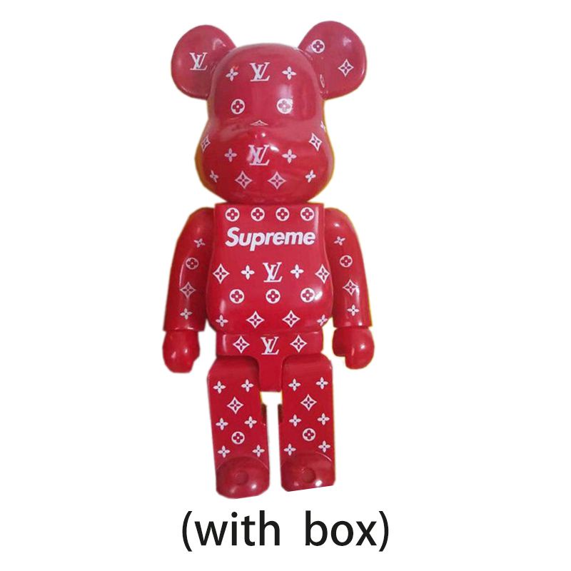 【New!!!】28cm Bearbrick 400% Action Figure Peko Iron Man Violent Bear Building Block Trendy