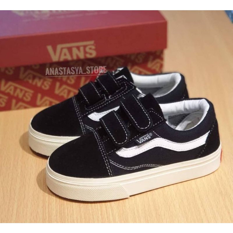sepatu vans anak laki-laki perekat tanpa tali