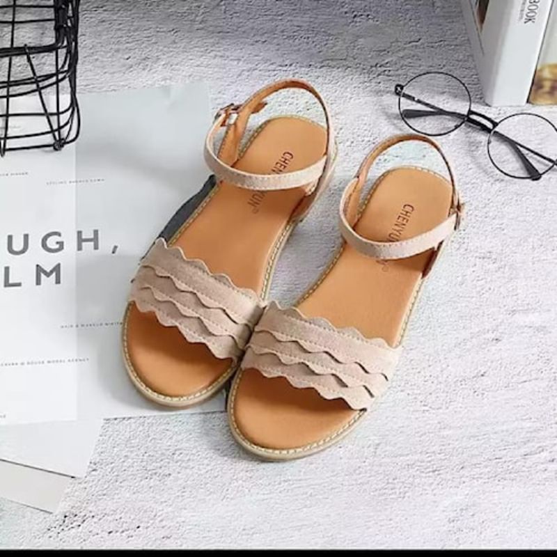 [HK25][bisa COD] Sendal Teplek Flat Wanita Eksotis Autentik Tali Kekinian Sol tdk Licin || Sandal Sa