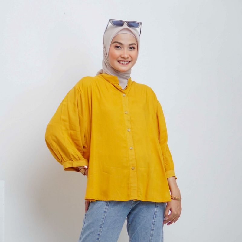 SORAYA BLOUSE WANITA RAYON TWILL / Kemeja Twill / Sofwa Top