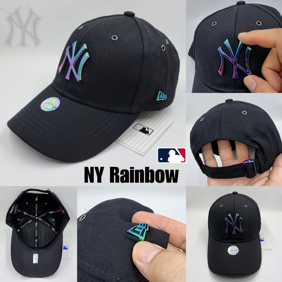 topi pria import NY Plat Besi Rainbow distro Snapback Bordir Trendy Unisex B1L4 PREMIUM dewasa HIGH 