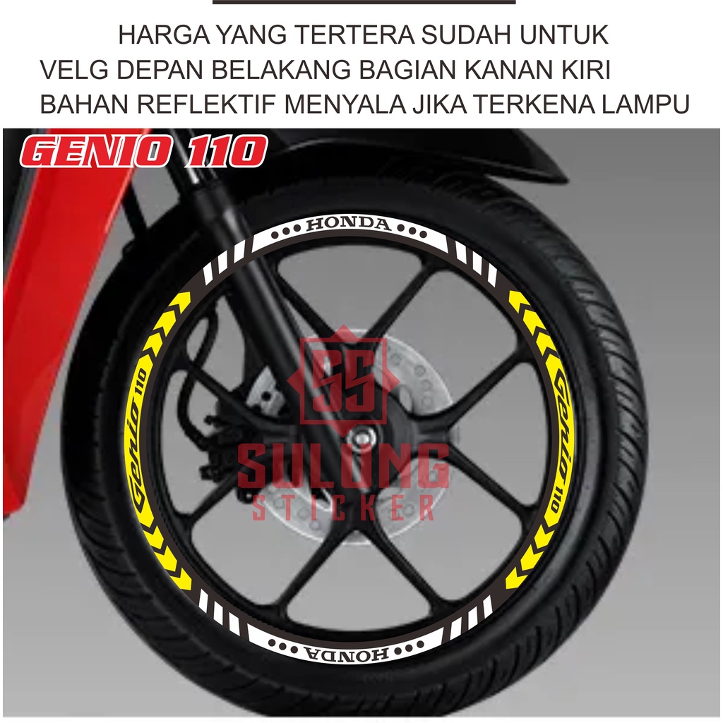 Stiker Velg Motor Honda Genio 110 Cutting Sticker Pelk Variasi Aksesoris Terbaru