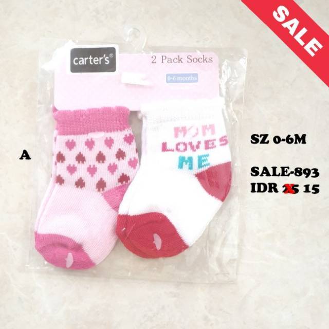 SALE Kaos Kaki Anak Carter 0-6m (kode: 893)