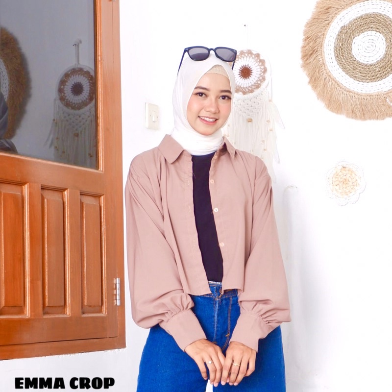 grosir_solo || KEMEJA CROP POLOS / KEMEJA WANITA OVERSIZE CROPTY / EMMA CROP / HANIN CROP