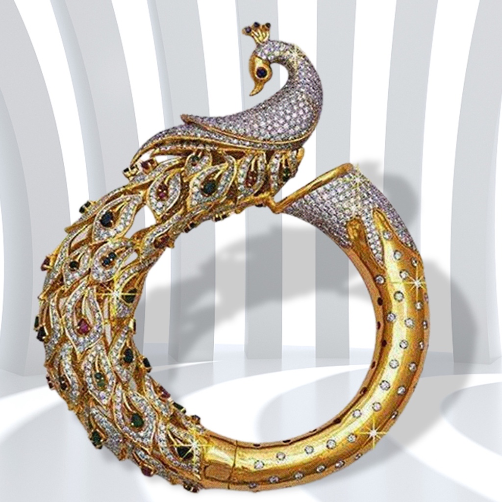 Hu Hu Hu Hu Hu Alat Bantu Pasang Kacamata♡ Cincin Wanita Desain Merak Hollow Hias Permata Imitasi Untuk Pertunanganhadiah