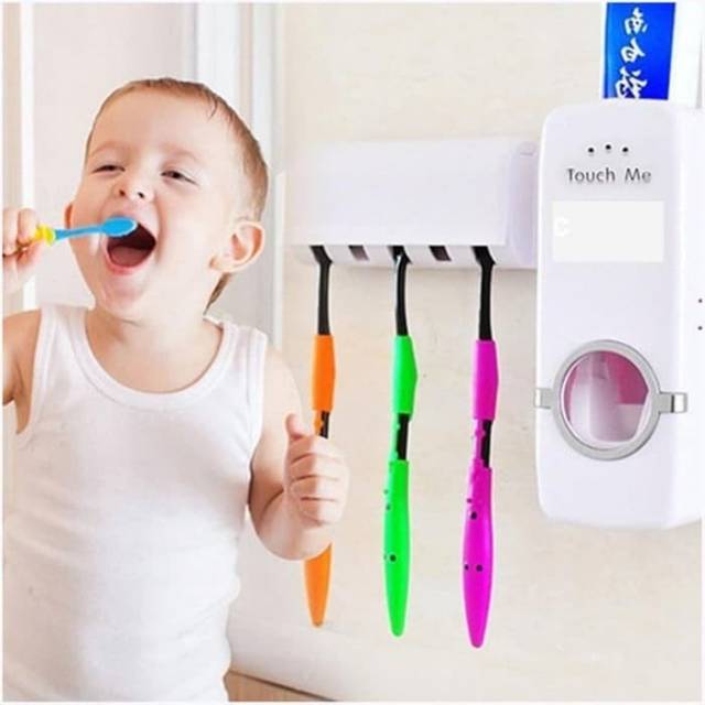 Dispenser odol / tempat odol dan sikat gigi / gantungan sikat gigi