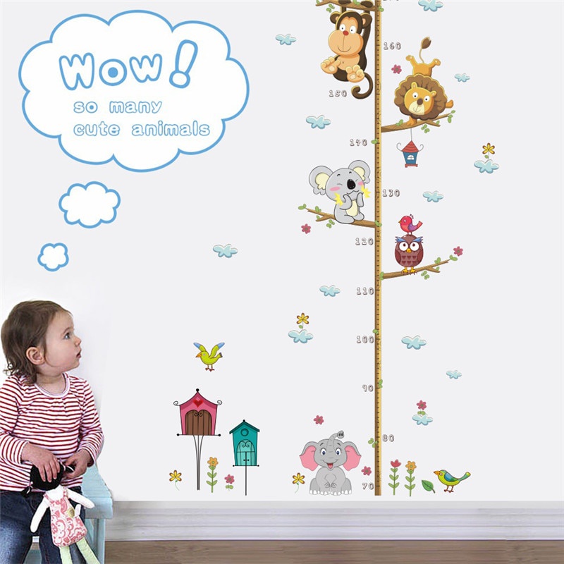 TERLARIS Wallpaper Stiker Dinding Pengukur Tinggi Badan Anak Room Decor - ALAT  Pengukur Tinggi Badan Anak - Sticker Wallpaper Dinding Cartoon Giraffe Ruler 50x70cm - Pengukur Tinggi Badan Anak Karakter Alat Ukur Tinggi Badan Anak Karakter Alat Ukur