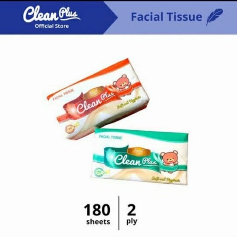 TISUE CLEAN PLUS 180sheets TISUE FACIAL TISSUE CLEANPLUS